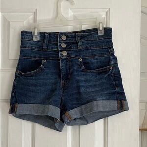 Aeropostale High Waist Dark Blue Denim Shorts